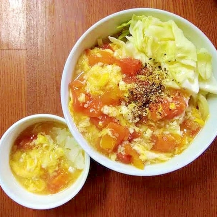 ●ママベビお揃い♪離乳食後期トマト卵麺＆酸辣湯麺●